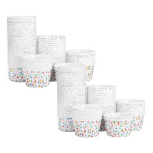 Gobelets en papier à pois pour desserts (100 pièces)