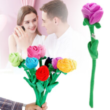 Vases Ă fleurs artificielles pour la maison, bouquet en peluche, tiges artificielles, fleurs rouges artificielles, fleurs amusantes, supports de