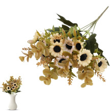 Bouquet artificiel de chrysanthèmes et d'hortensias – Fleurs artificielles de style européen pour salon, entrée, décoration de mariage