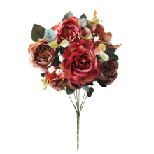 Bouquet de pivoines artificielles pour la Saint-Valentin – Décoration intérieure, centre de table de mariage, décoration champêtre, salon et