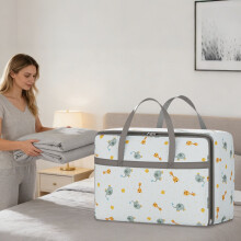 Sac de rangement grande capacité pour vêtements, avec poignées robustes et double fermeture éclair, idéal pour les déménagements, les voyages