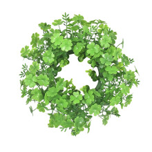 Couronne artificielle verte de 35 cm (13,7 pouces) avec trèfle à quatre feuilles pour la Saint-Patrick, à suspendre à une porte d'entrée, un mur