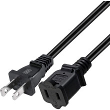 Cabo de extensão Nema 1-15P para 1-15R de 3 m/9,8 pés, polarizado, com conector macho-fêmea de 2 pinos (polarizado reto/3 m)