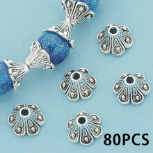 Tapas de flores de trompeta de aleación vintage (80/90/100 unidades), cuentas espaciadoras para collares, pulseras, pendientes y tobilleras –