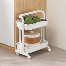 Armoire de rangement de salle de bain Ă roulettes, 2 niveaux