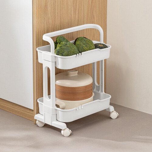 Badezimmerschrank mit Rollen, 2 Ebenen