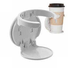Adjustable Foldable Cup Holder – Wall-Mounted or Car Use for Trucks, RVs, Vans & Water Bottles – White