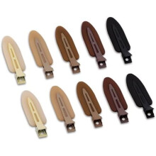 10-pack Skrynkfria, veckfria, böjbara, platta hårspännen för styling, halkfria hårspännen för kvinnor, salongfrisyr, matt svart brun beige