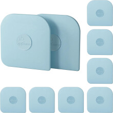 5 Pcs Pot Scraper Plastic, Pot Scraper Non Scratch for Cast Iron, Pot and Pan Cleaning, Sturdy Scraper Kitchen Tool-Aqua