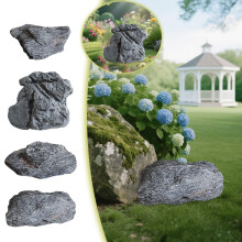 Fake Rock Landscape Rock Multipurpose Pump Cover Background Props Faux Stone Sculpture Realistic for Lawn Garden Patio Porch, Style A