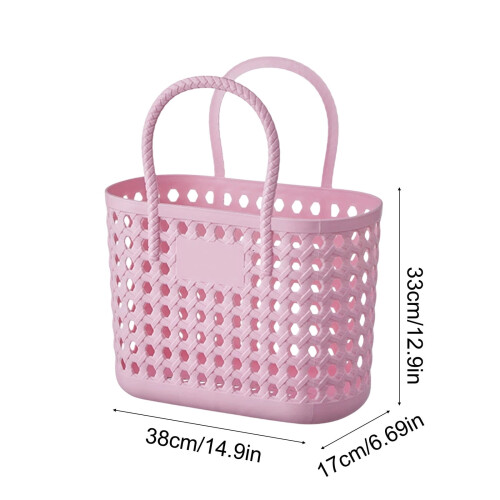 Cesta de baño portátil de plástico con asa1 2