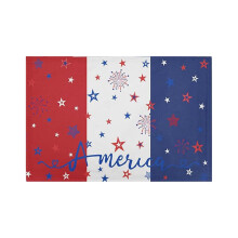 Mantel individual de lino con bandera de Estados Unidos, patriótico, 18x12 pulgadas