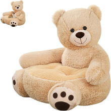 Teddy Bear Dog Bed with Arms – Soft Plush Pet Bed for Cats & Dogs, Light Brown, Medium, Compatible with Autumn/Winter