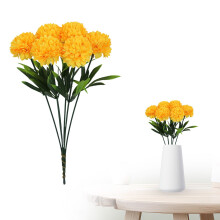 Artificial Yellow Chrysanthemum Flowers 12 pcs