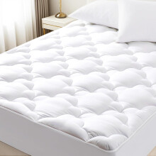 Mattress Topper Size Pillow Top - Extra Thick Padded Mattress Pad & Protector, Breathable Fitted Deep Pocket 8-21, Ultra Soft & Supportive