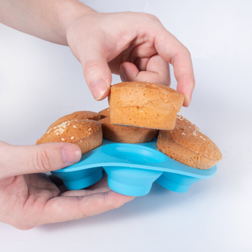 Mini silikonmuffinsform rundt cupcakebrett, 12 kopper 2