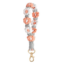 Sunxin Bohemian Hand-Woven Keychain Wrist Strap, Nordic Daisy Flower Lanyard, Macrame Keychain Wristlet – Compatible with iPhone & Android