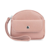 Women's coin purse with wrist lanyard and zipper 1 piece
