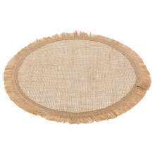 Burlap Round Placemat Light Brown for Stylish Afternoon Tea Gatherings 1Set