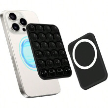 Magnetic Suction Phone Grip – Compatible with MagSafe Case, iPhone & Android – for Selfies, Videos, Hands-Free Use – Black