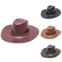 Chapéu de cowboy estilo western para adultos – Aba larga, em couro.