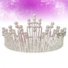 Crown Birthday Toppers Silver Rhinestone for Event Organizers 1Pack