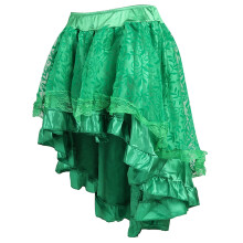 Gonne da donna versatili, tinta unita, stile vintage Halloween, irregolari, elasticizzate, in pizzo, con orlo asimmetrico, traspiranti e comode per