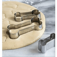 Backformen-Set, Hunde- und Knochenförmige Ausstechformen, 4-teilig, Edelstahl, Tiermotiv zum Backen und Gären