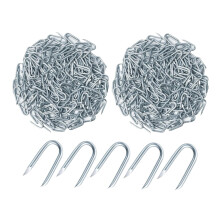 400 Pieces Wire Staples Fence Nails Fasteners compatible with Sharp Tipped U Shaped for Chain Link Fence and Garden Mesh
