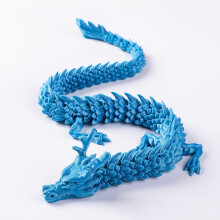1PC blue 45cm 3D Printed Dragon Figurines, Crafts, Creative Handmade Figurines, Gifts, Multi-purpose Chinese Dragon