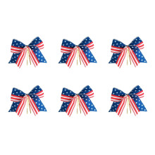 Couronne décorative en tissu rouge, blanc et bleu avec nœuds patriotiques de 15 cm (5,91 x 6,3 po) pour la fête nationale américaine du 4
