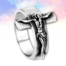 Christlicher Kreuzring für Damen, Legierung, 1 Stück