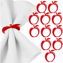Ronds de serviette en métal en forme de pomme (12 pièces)