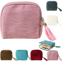 Pink Travel Jewelry Pouch with Zipper & Tassel – Foldable Organizer for Necklaces, Rings, Bracelets – Portable Jewelry Bag for Women