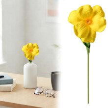 Gul konstgjord tulpanbukett, 43 cm, luktfria konstgjorda tulpaner, konstgjorda blommor i bulk för matbordsdekoration – kompatibel med Tulip