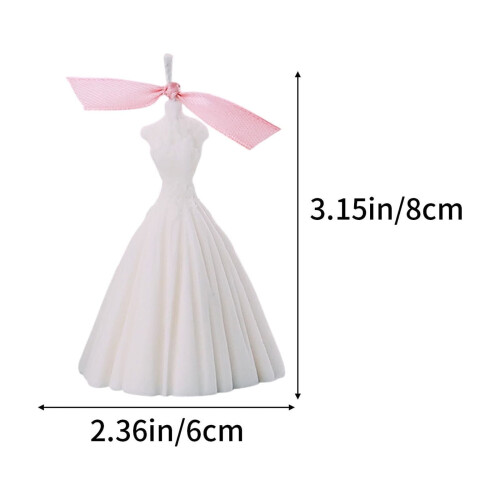 Bougie parfumée robe de mariée faite à la main (1 pièce) 2
