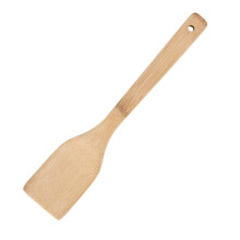 Spatola in legno da 30 cm con bordo curvo – Resistente al calore, manico ergonomico, per cucinare, raschiare, raccogliere e girare