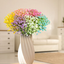 Bouquet de gypsophile artificielle multicolore pour la décoration intérieure, les mariages et les compositions florales – convient aussi bien au
