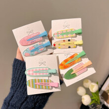 Lot de 4/6/8/10 pinces à cheveux colorées en forme de fruits, style été, barrettes en acrylique sans pli, accessoires pour cheveux de fille