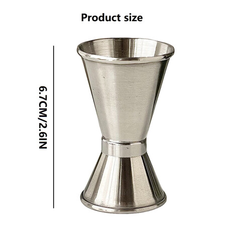 Stainless Steel Double Jigger for Bartending, 2-Sided Shot Measuring Cup, Compatible with Standard Bar Tools 2