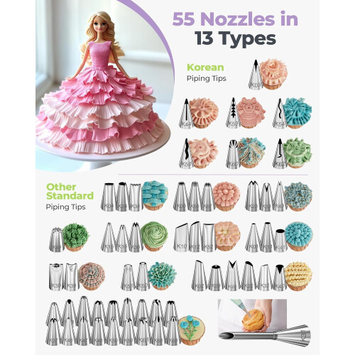 Cake Decorating Kit with55Tips22Pastry Bags 1