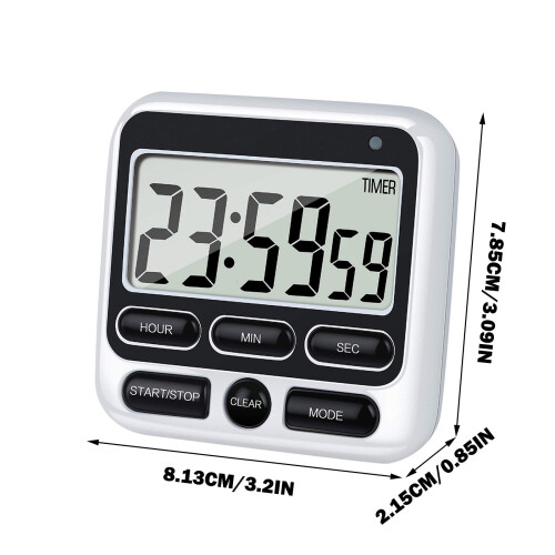 Digital Kitchen Timer 3 inch LCD 24H Countdown 2
