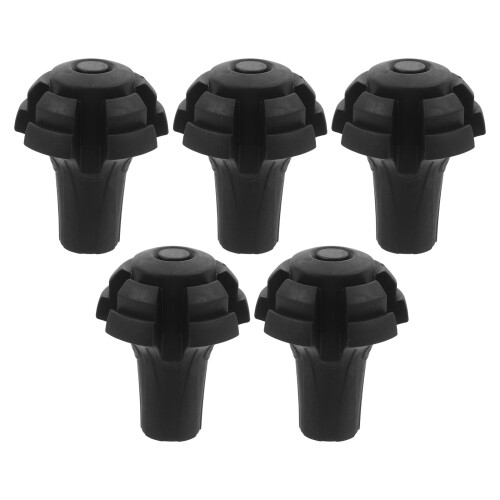 5Pièces Protections Pointe Bâtons Trekking PVC Noir Absorption Chocs