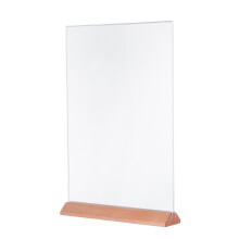Porte-Affiche Transparent En Acrylique Et Bois Pour Restaurant