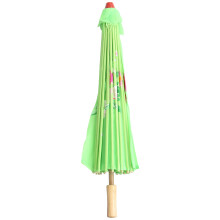 Ombrelle Traditionnelle Verte Papier Huile Bambou Pour Danse