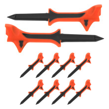 10Pièces Tees De Golf Orange Pièce+tpr Incliné 10 Pour Entraînement