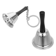 2Pcs Stainless Steel Hand Bells Silver - Loud Classroom & Service Bell