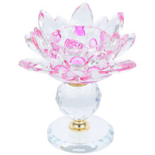 4Pcs Crystal Lotus Shaped Candle Holders Purple for Relaxing Ambiance