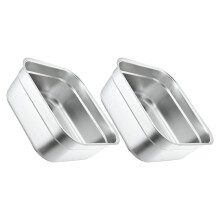 2Pcs Stainless Steel Vegetable Washing Bowl Square Deep Basin for Home