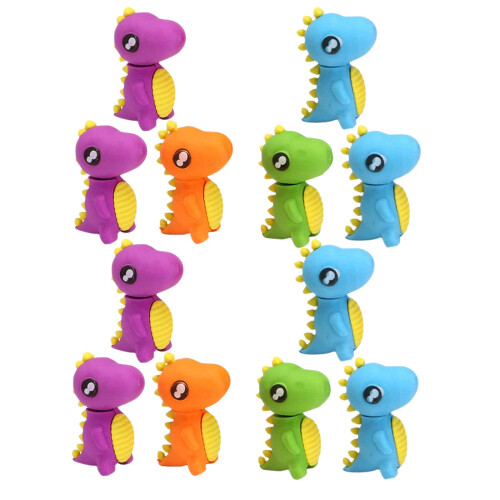 144Pcs Mini Dinosaur Animal Erasers Bulk Soft Cute Erasers for Kids